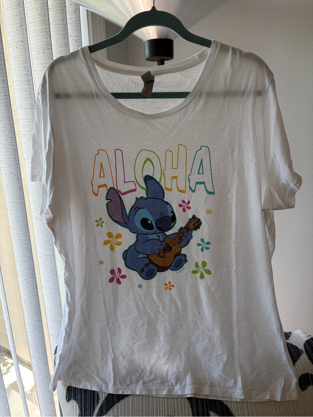 Disney’s Stitch "Aloha" White Women’s Tee 1X
